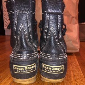 Black L.L. bean duck boots
